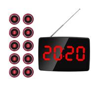 Topiky Wireless Calling System, Restaurant Hotel Queuing Pager with 10 Table Bells 1 Receiver for Offices Hospitals and More (1)