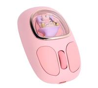 Topiky Wireless Mouse with Cute Doll, 2.4G BT3.0 BT5.0 Cute Portable Mobile Optical 1200DPI Cordless Mouse Type C Rechargeable for PC Laptop Computer Notebook (Pink)