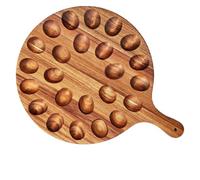 Topiky Wood Deviled Egg Platter with Double Sided Design for Serving 24 Eggs and Charcuterie Board for Family Gatherings Wood 42x31cm (42x31x1.5cm/16.5x12.2x0.6in)