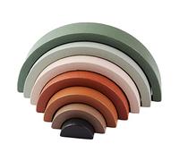 Topiky Wooden Stacker Blocks Puzzles, Arch Shape Colorful Stacking Toy for Toddlers, Educational Building Blocks for Kids (One Size)
