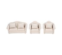 TOPINCN 1:12 Doll House Sofa Set, Made From Birchwood, High Simulation Design, Ideal for the Life of the Doll House to Live