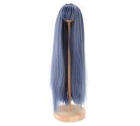 TOPINCN 1/4 Doll Wig Long Straight Hair with Bangs, Replacement Doll Hair Wig Long Deep Straight Doll Hair Princess Cut Doll Wigs (Blue)