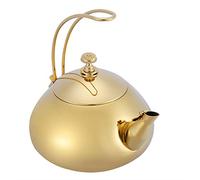TOPINCN 1.5L Teapot Stainless Steel Mesh Classical Brew Coffee Teakettle Water Pot with Loose Tea Leaf Filter(Gold)