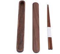 TOPINCN 1 Pair Chopsticks with Storage Case Box Wooden Food Grade Portable Reusable Tableware Set Kit Home School Travel Camping Picnic Office