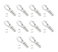 TOPINCN 10 Ssts Cord End Caps with 6mm Bell Hook and 7mm Screws, Metal Snap Tube Crimp Barrel Connector for Jewelry Making, Easy to Replace Accessories for Bags Shoes Pendants Bracelet