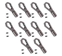 TOPINCN 10 Ssts Cord End Caps with 6mm Bell Hook and 7mm Screws, Metal Snap Tube Crimp Barrel Connector for Jewelry Making, Easy to Replace Accessories for Bags Shoes Pendants Bracelet