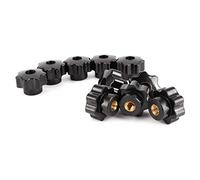 TOPINCN 10 Units Knob Clamping Handle Replaceable 7-Star Design Ideal for Tools 8mm Female Thread Engineering Plastics (CM8*32 (Through Hole))