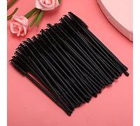 TOPINCN 100 Pack Disposable Eyelash Mascara Brushes - 100 Pieces Set for Various Needs - Portable Size for Travel for Beauty Salons and Makeup Artists Pink/Blue/Pink Red/Black/Yellow (Black)