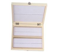 TOPINCN 100PCs Biology Glass Prepared Microscope Object Carrier Specimens Wooden Slide -memory Box Microscope Sliding Box Holds a Lot of Slices for Biology Enthusiasts Wood
