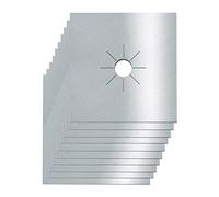 TOPINCN 10PCS Gas Stove Protector, Gas Range Covers, Reusable Cooktop Burner Guard Pad with Glass Fiber Cloth & Thickness 0.2mm for Kitchen Cooking Cleanings (Silver)