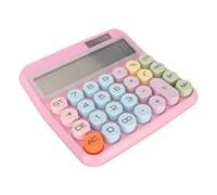TOPINCN 12 Digit Colorful Calculator, Electronic Counter, Desktop Calculators, Round Key Calculators with LCD Display Mechanical Keyboard for Office School Home Use (Roseate)