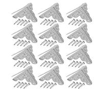 TOPINCN 12pcs Vintage Corner Protectors, Iron Edges Covers, Brim Guard, Jewelry Case Edge Protector, Antique Box Corner Brackets with Screws for Wooden Case Furniture Box Guard (Silver)
