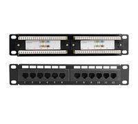 TOPINCN 12Port CAT6 RJ45 Patch Panel with Standard T568A/B Wiring Reliable Phosphor Bronze Contacts Not Less Than 800 Times Ideal for Small Business