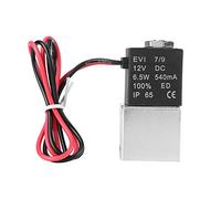 TOPINCN 12V DC 1/4" Electric Solenoid Air Valve 2 Way Uni-Directional Normally Closed Pneumatic Aluminum Gas Liquid Water