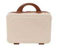 TOPINCN 14 Inch Portable Makeup Case, Large Capacity Makeup Travel Bag with Handle, Makeup Train Case Stylish Cosmetic Luggage Organizer Toiletry Box for Women Girls Travel Camping (Beige)