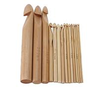 TOPINCN 15Pcs Large Crochet Hooks 15MM 20 MM 25MM Bleached White Bamboo Crochet Needles, Giant Knitting Hooks