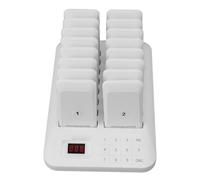 TOPINCN 16 Pager Buzzers 1 Keypad, Customer Pager, Queuing Calling Device with 800m Range, Buzzer Alert System for Restaurants Cafes Clinics (White) (UK Plug)