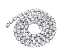 TOPINCN 1m Rhinestone Trim, Acrylic Handmade Rhinestone Chain, Meticulously Cut Sparkling Crystal Rhinestone Strap for Necklaces, Bracelets, Earrings