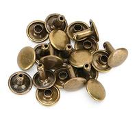 TOPINCN 200 Sets Double Cap Rivets, Dual Head Securing Pin, Iron Jeans Buttons, Fixing Bolts, Round Stud Nail for Leather Shoes Bags Clothes Decorative 10x10mm (Bronze)