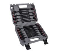 TOPINCN 20PCS 3/8 Inch Drive Long Impact Hex Bit Socket Set, S2 Alloy Steel SAE and Impact Wrench Drill Bit with Storage Box for Machine Repair Car Repair