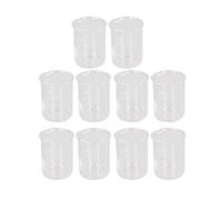 TOPINCN 250ml Scientific Beaker Glass Thick Alkali Resistant Large Capacity Clear Scale, 10Pcs for Lab Projects/Kitchens