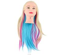 TOPINCN 26'' Colorful Hairdressing Training Practice Mannequin Head Silky Soft Fiber Suitable for Cosmetology Students 6 Colors (white)