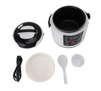 TOPINCN 2L Mini Rice Cooker, 12V Portable Rice Maker with Steam Basket and Non Stick Pot for Travel Camping Cooking Soup Grain Oatmeal Veggie Stews