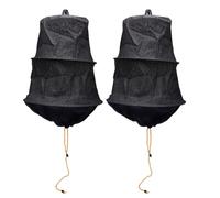 TOPINCN 2PCS Bee Swarm Cage, Premium Bee Swarming Catcher Black Weatherproof Swarm Trap with 3 Layer Steel Wire Structure for Outdoor Beekeepers Supplies