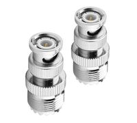 TOPINCN 2PCs BNC Male to UHF Femal Female RF Coaxial Adapter Cable Connection - Durable Brass Connections for Radio Devices - for Radio Scanners and Amateur Equipment (silver)