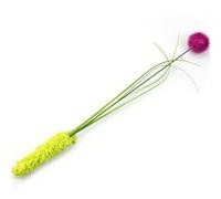 TOPINCN 2Pcs Dandelion Cat Teaser Wand, High Simulation Green Dog Tail Reed Grass Shape with 3 Color Options, Interactive Play Toy for Kitten Claw Grinding Daily Exercise (Red)