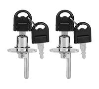 TOPINCN 2Pcs Locks with Keys, Keyed Letter Box Office Security Lock with Two Keys, Cam Drawer Lock for Desk Wardrobe Cabinet Locker, Furniture Hardware(19Mm Silver)