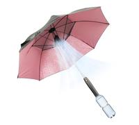 TOPINCN 3 in 1 Sun Umbrella, Portable Umbrella with Fan and Spray Cooling USB Rechargeable Sun Protection for Outdoor Travel (Pink)