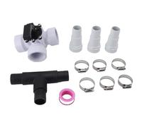 TOPINCN 3 Way PVC Diverter Valve with 1 1/2 Inch Female Threaded Ball Valve,Swimming Pool Diverter Valve Hose Adapter with Hose Clamps Replacement Slip Valve Filter Hose Conversion Kit