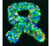 TOPINCN 300Pcs Luminescent Stones, Plastic Resin Glowing Decorative Stones for Fish Garden Pathways (B)