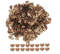 TOPINCN 300Pcs Small Heart Confetti, Wooden DIY Craft Hearts, Celebration Fragments, Unfinished Wood Scatter with Engraved Character Love for Valentines Day, Wedding, Party Decoration