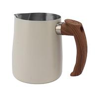 TOPINCN 304 Stainless Steel Frothing Cup Inner Scale Comfortable Handle for Latte Art Stainless Steel Frothing Cup for Coffee Enthusiast (600ml)