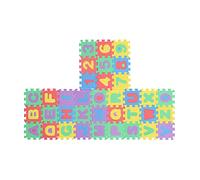 TOPINCN 36pcs Interlocking Puzzle Play Mat, Mini Alphabet Number Dollhouse Mat Baby Digital and Letter Play Mat for Babies