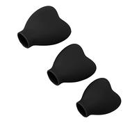 TOPINCN 3pcs Makeup Brush Cover Set, Food Grade Silicone Cosmetic Brush Guard Cap, Portable Design for Travel Use (Black)
