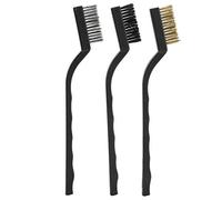 TOPINCN 3Pcs Mini Wire Brush Plastic Non-Slip Handle for Cleaning Tree Trunk Burr Bonsai Brush Garden Rustproof Cleaning Tool