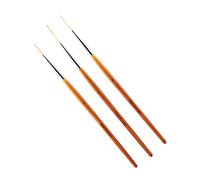 TOPINCN 3Pcs Nail Drawing Line Brush Set with Durable Brush Wool for Fine Details, Flowers, Patterns - Ideal for Nail Enthusiasts and Professional Technicians (Orange, 3 Sizes)