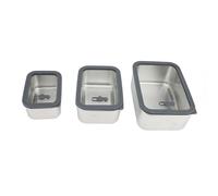 TOPINCN 3Pcs Stainless Steel Food Storage Containers, Large Lunch Container Set, Sealed Lunch Boxes, Food Storage Box with Visible Lids for Food Storage