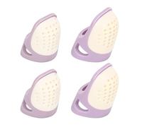 TOPINCN 4 Pcs Silicone Thimble, Soft Elastic Silicone Thimble Purple Finger Protector Fingertip Covers for Hand Sewing Stitch Embroidery