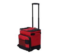 TOPINCN 43L Large Capacity Insulated Box, Rolling Cooler with Wheels, Foldable Picnic Chiller, Ice Chest Bin with Removable Frame & Side Handle for Camping Beach Travel (Red)