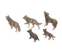 TOPINCN 5 PCs Lifelische Wolf Models Sete Realish Animal Positions Play for Life, Here