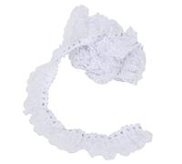 TOPINCN 5 Yards Pleated Lace Edge Gathered Mesh, 45mm DIY Craft Printing Dots Pleated Trim Mesh Lace Ribbon Sewing Sequins Embroidered (White)