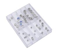 TOPINCN 50 Pcs Watch Crown Set, Stainless Steel Repair Replacement Kit Various Sizes, with Transparent Storage Box, for Quartz Watches and Watch Repairmen