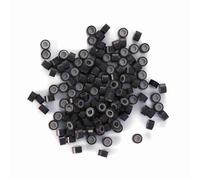 TOPINCN 5MM Silicone Lining Rings Loops Beads 1000PCS Hair Extension Tools 5 Colors - Gentle & Undetectable Hold for Human Hair - Salon Quality (Dark Brown)