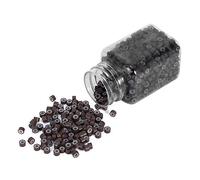 TOPINCN 5MM Silicone Lining Rings Loops Beads 1000PCS Hair Extension Tools 5 Colors - Gentle & Undetectable Hold for Human Hair - Salon Quality (Medium Brown)
