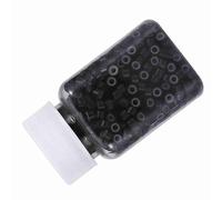 TOPINCN 5MM Silicone Lining Rings Loops Beads 1000PCS Hair Extension Tools 5 Colors - Gentle & Undetectable Hold for Human Hair - Salon Quality (Black)