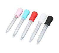 TOPINCN 5pcs Liquid Dropper Silicone Clear Scale 1-5ml Multifunction for DIY, Food Decoration, Science Experiments, Food Grade Silicone Material
